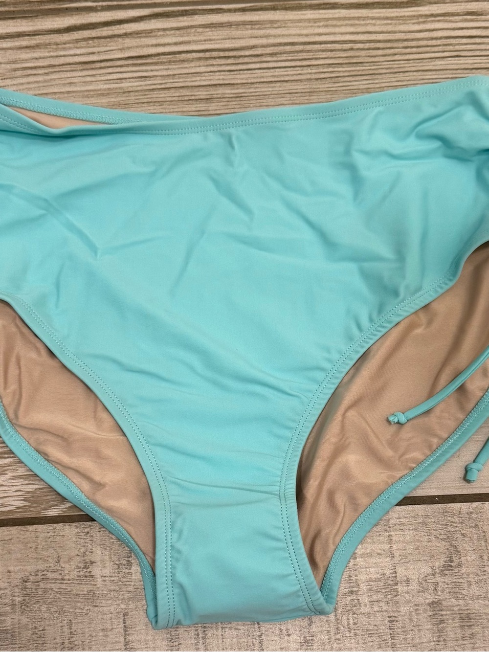 Women's Bikini Bottom - Turquoise- L- Classic Swim Bottoms